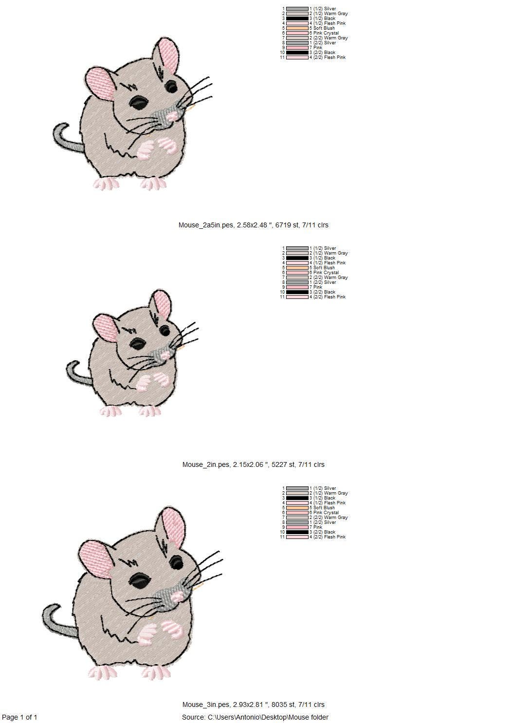 Playing Little Baby Mouse Pup Animal Thief kitchen dish towel kids funny machine embroidery designs ITH