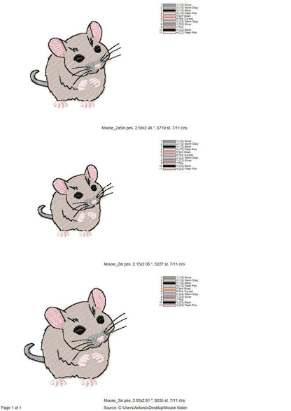 Playing Little Baby Mouse Pup Animal Thief kitchen dish towel kids funny machine embroidery designs ITH