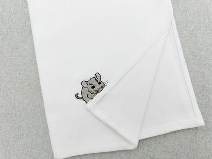 Playing Little Baby Mouse Pup Animal Thief kitchen dish towel kids funny machine embroidery designs ITH