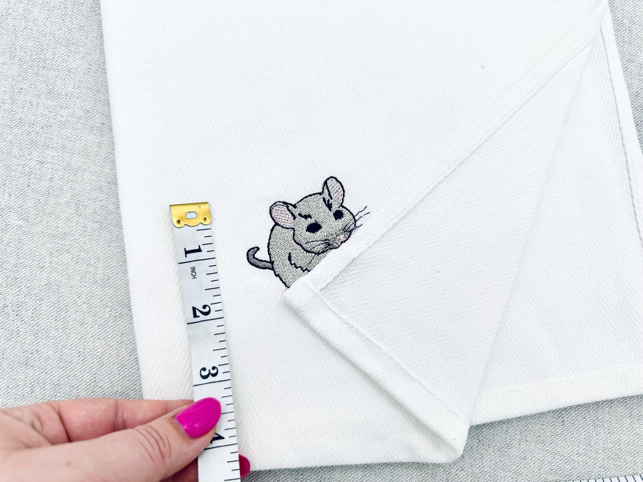 Playing Little Baby Mouse Pup Animal Thief kitchen dish towel kids funny machine embroidery designs ITH