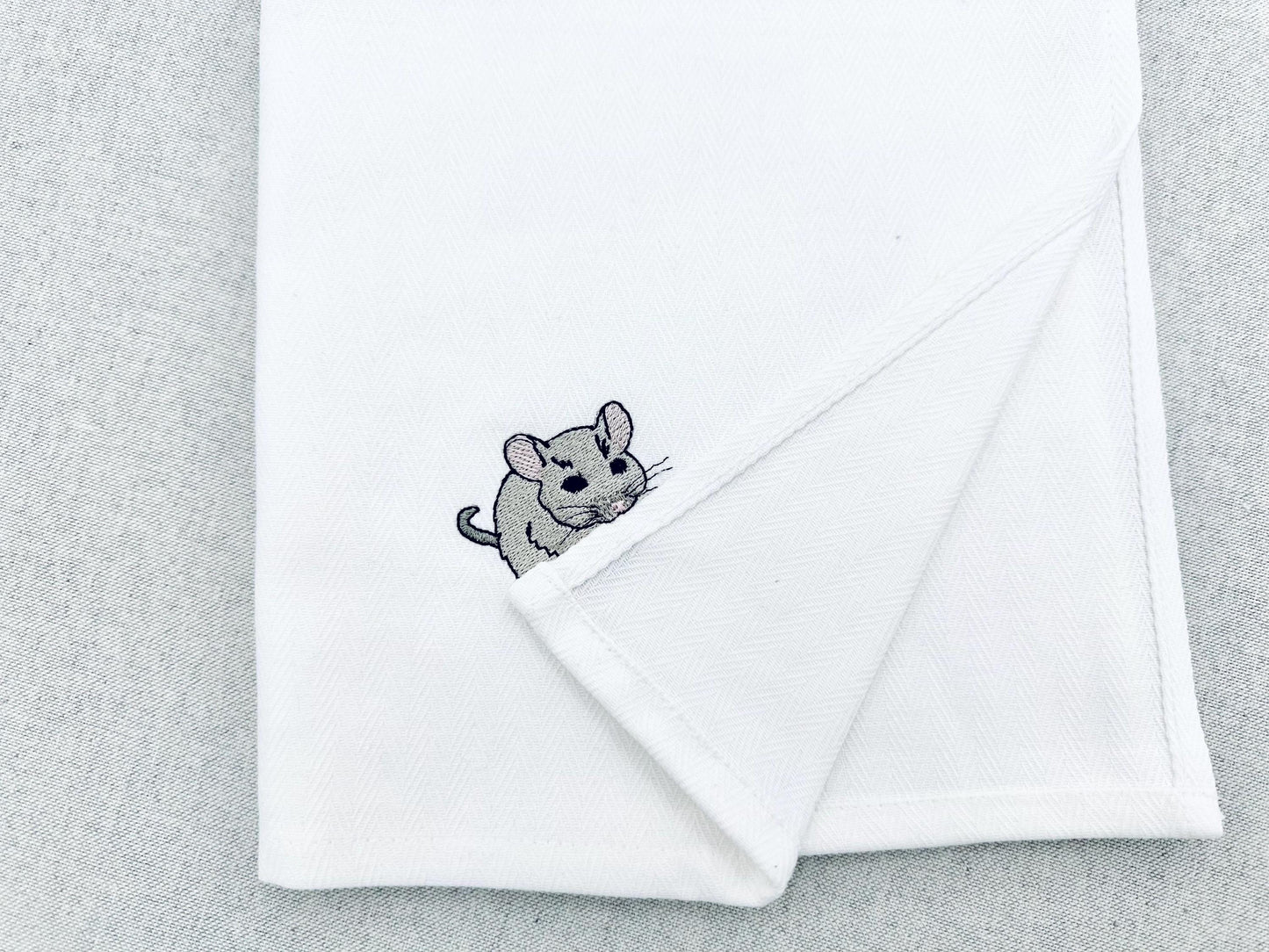 Playing Little Baby Mouse Pup Animal Thief kitchen dish towel kids funny machine embroidery designs ITH