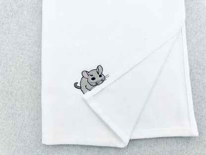 Playing Little Baby Mouse Pup Animal Thief kitchen dish towel kids funny machine embroidery designs ITH