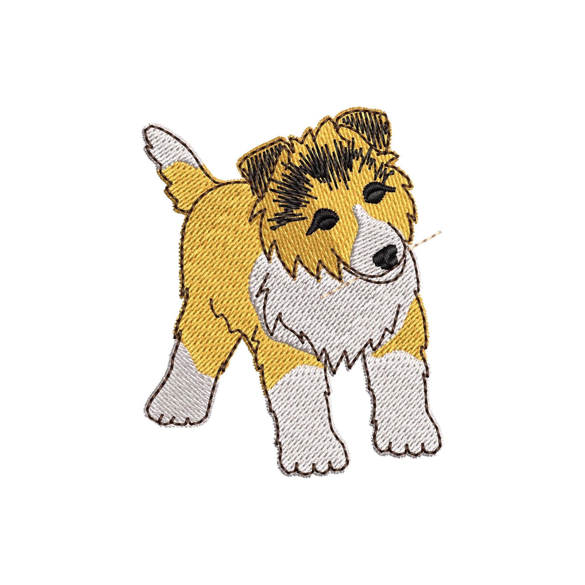 Playing Collie Puppy Dog Mama kitchen dish towel pet animal Thief kids machine embroidery designs ITH