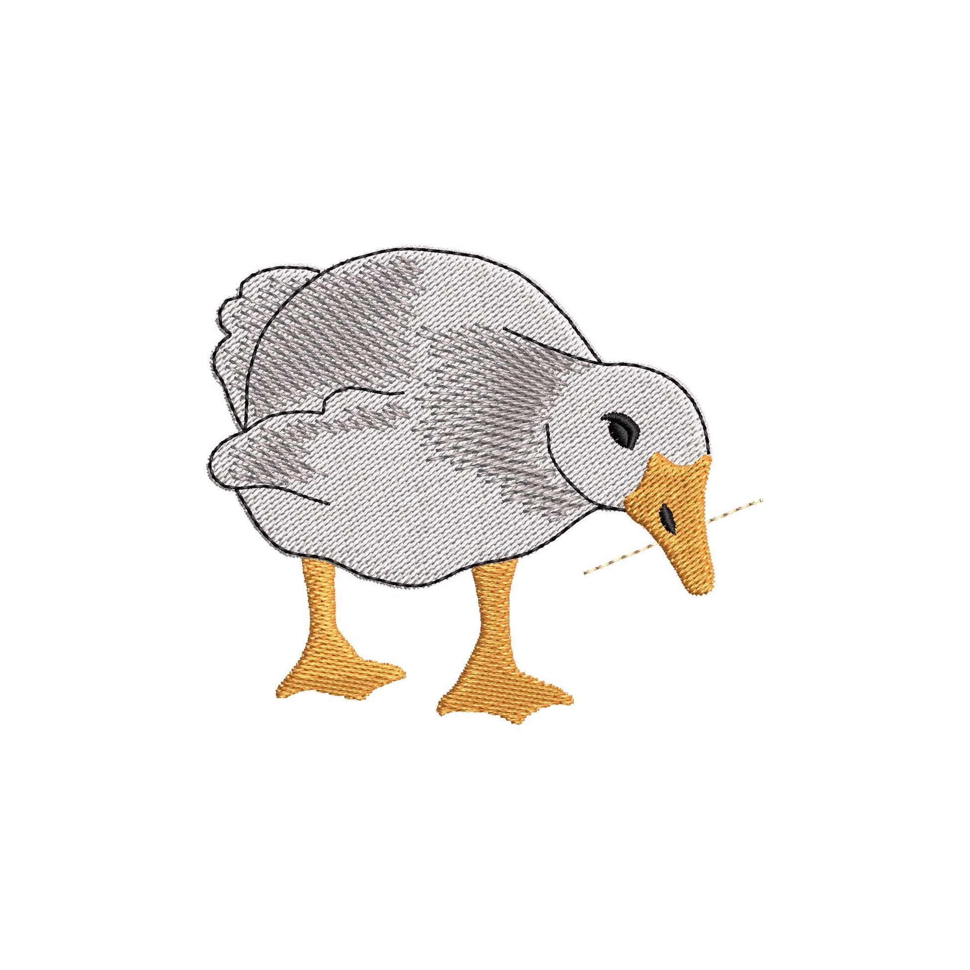 Playing Silly Goose Gosling Farm bird kitchen dish towel animal Thief kids machine embroidery designs ITH