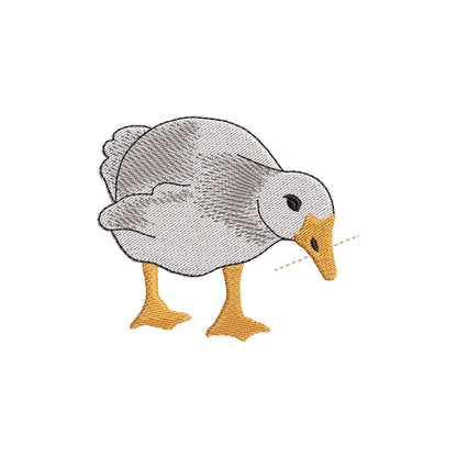 Playing Silly Goose Gosling Farm bird kitchen dish towel animal Thief kids machine embroidery designs ITH