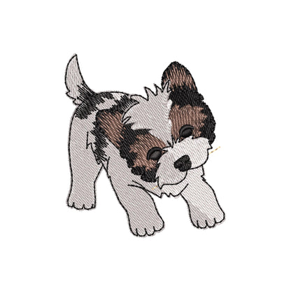 Playing Biewer Terrier Puppy Dog Mama kitchen dish towel pet animal kids machine embroidery designs ITH