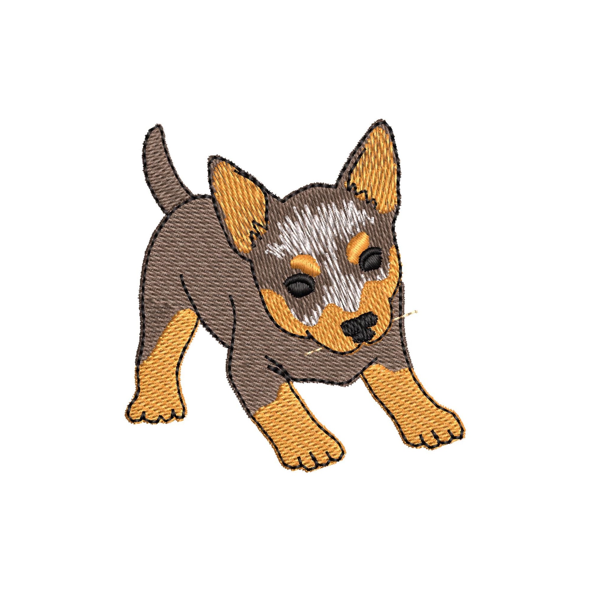 Playing Blue Heeler Puppy Dog Mama kitchen dish towel pet animal kids machine embroidery designs ITH