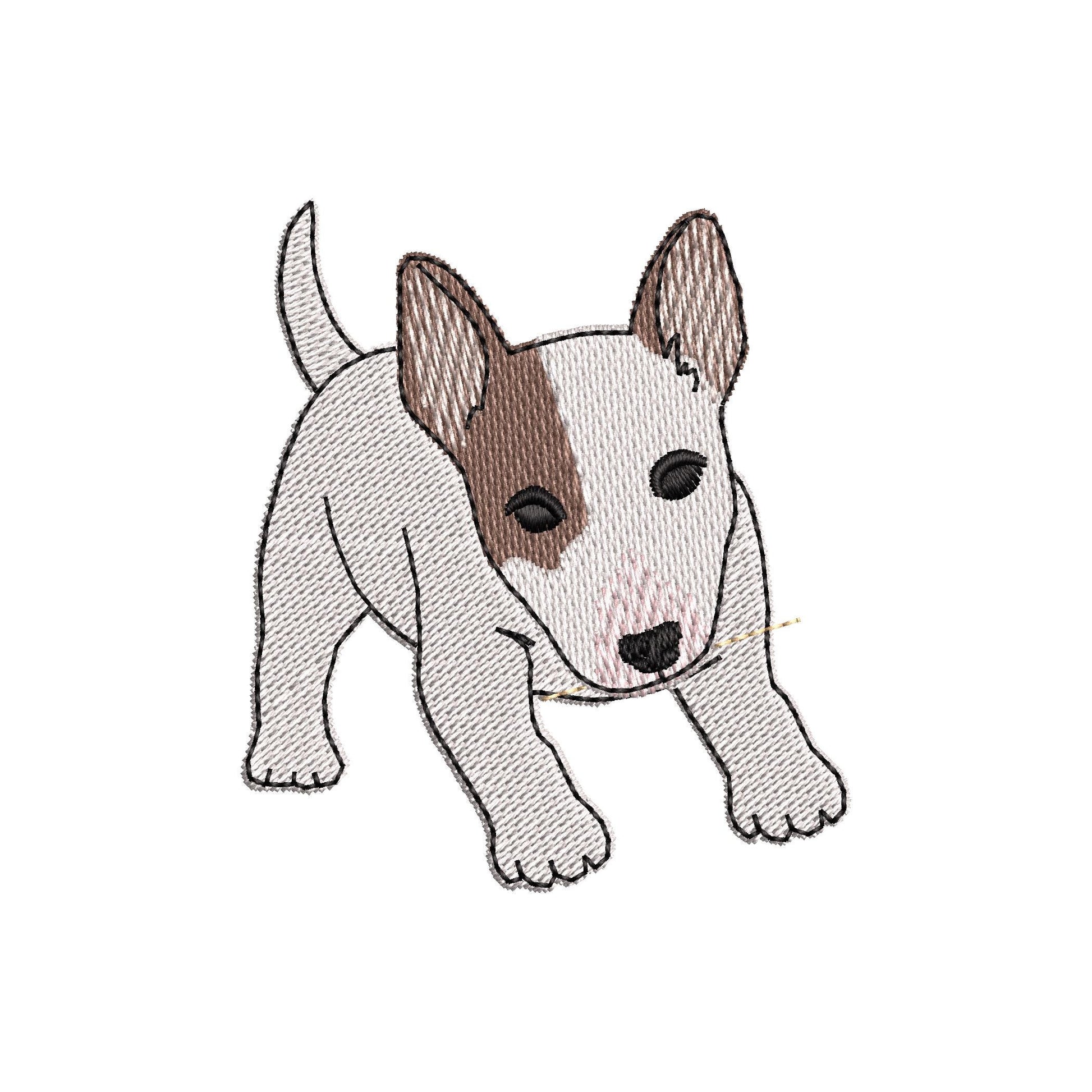 Playing Bull Terrier Puppy Dog Mama kitchen dish towel pet animal kids machine embroidery designs ITH