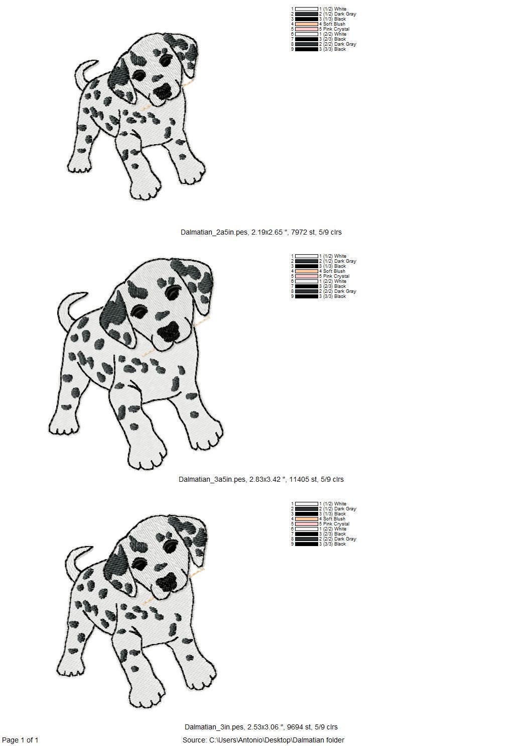 Playing Little Dalmatian Puppy Dog Mama kitchen dish towel pet animal kids machine embroidery designs ITH