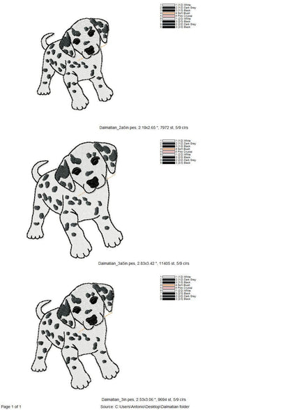Playing Little Dalmatian Puppy Dog Mama kitchen dish towel pet animal kids machine embroidery designs ITH