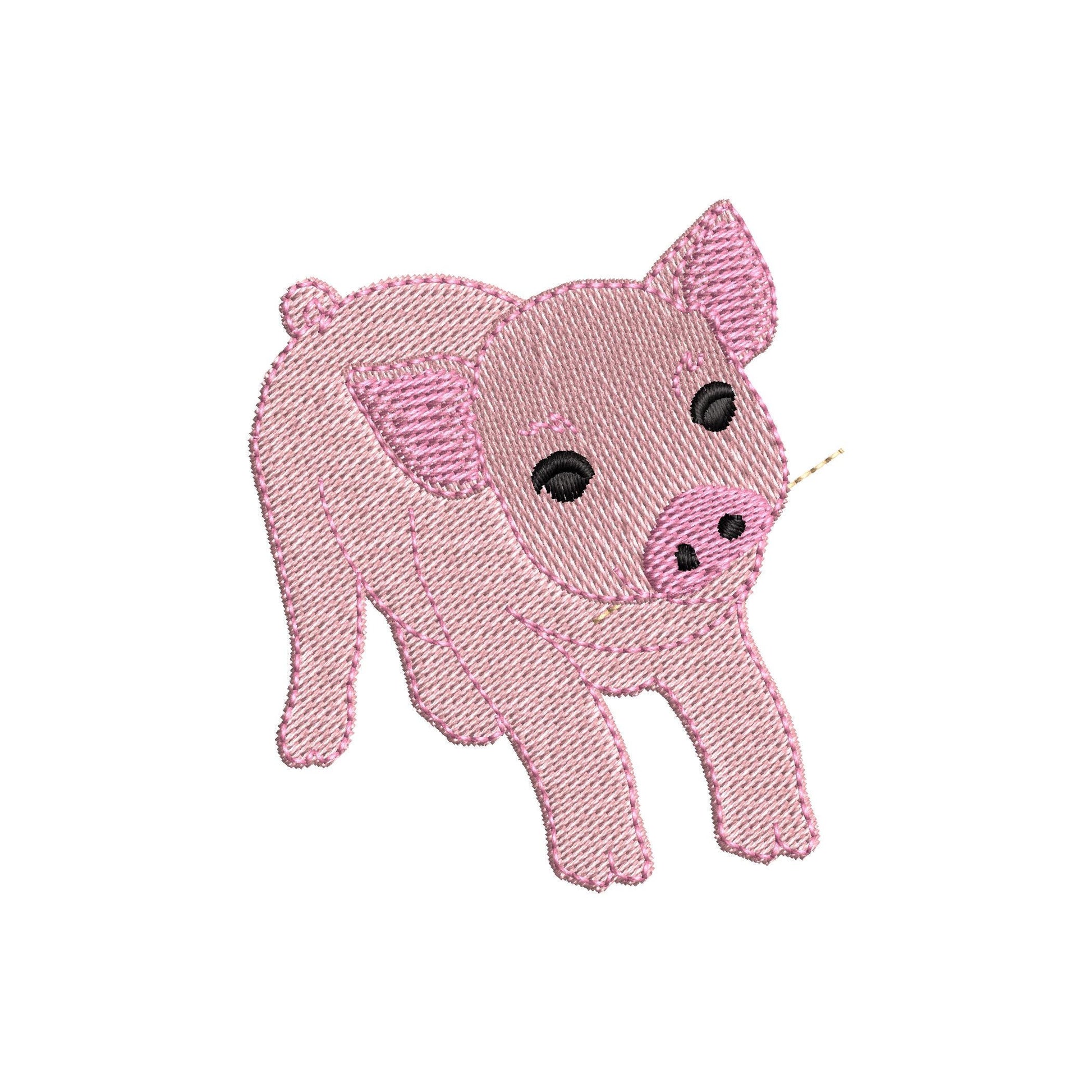 Playing Little Baby Pig Piglet Piggie kitchen dish towel Farm animal kids machine embroidery designs ITH