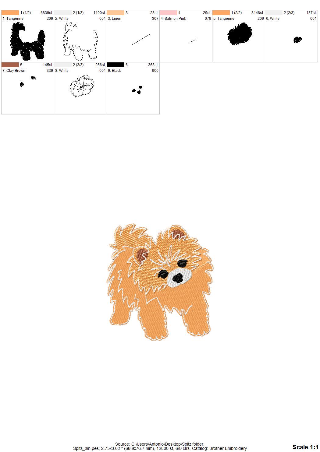 Playing little Spitz Puppy Dog Mama kitchen dish towel pet animal kids machine embroidery designs ITH