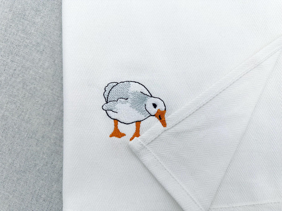 Playing Silly Goose Gosling Farm bird kitchen dish towel animal Thief kids machine embroidery designs ITH