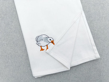 Playing Silly Goose Gosling Farm bird kitchen dish towel animal Thief kids machine embroidery designs ITH
