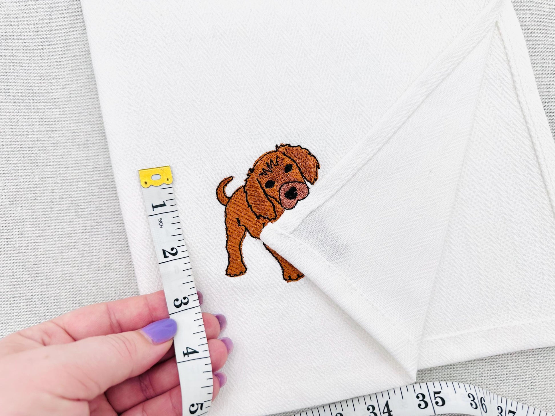 Playing little Setter Puppy Dog Mama kitchen dish towel pet animal kids machine embroidery designs ITH
