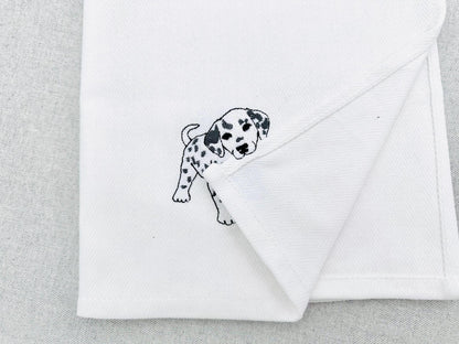 Playing Little Dalmatian Puppy Dog Mama kitchen dish towel pet animal kids machine embroidery designs ITH