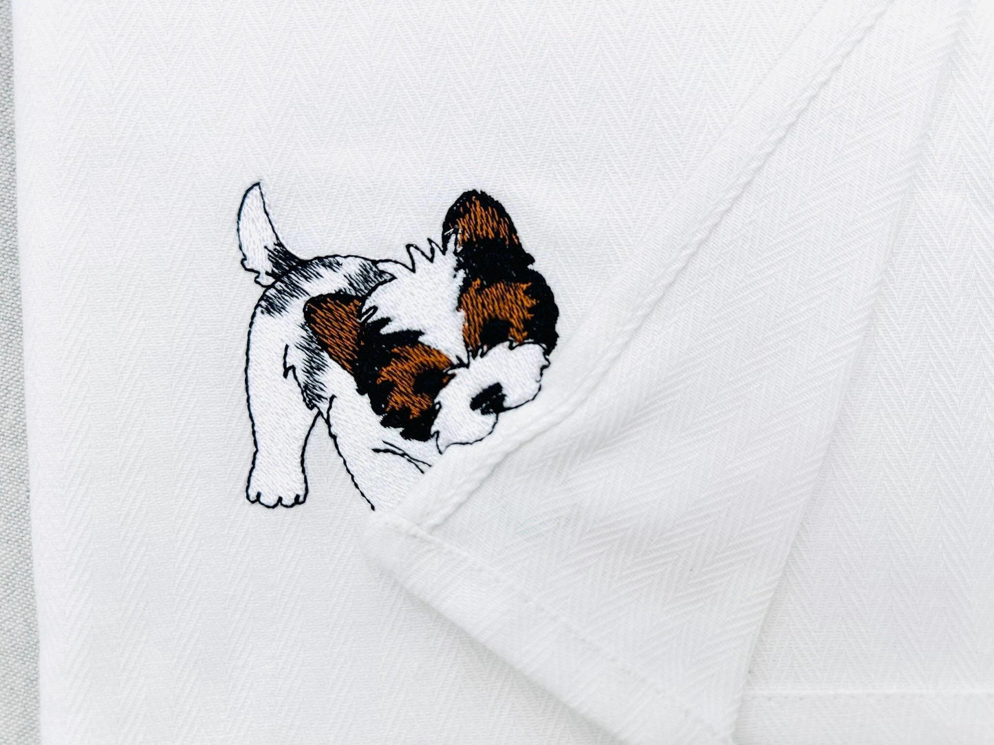 Playing Biewer Terrier Puppy Dog Mama kitchen dish towel pet animal kids machine embroidery designs ITH
