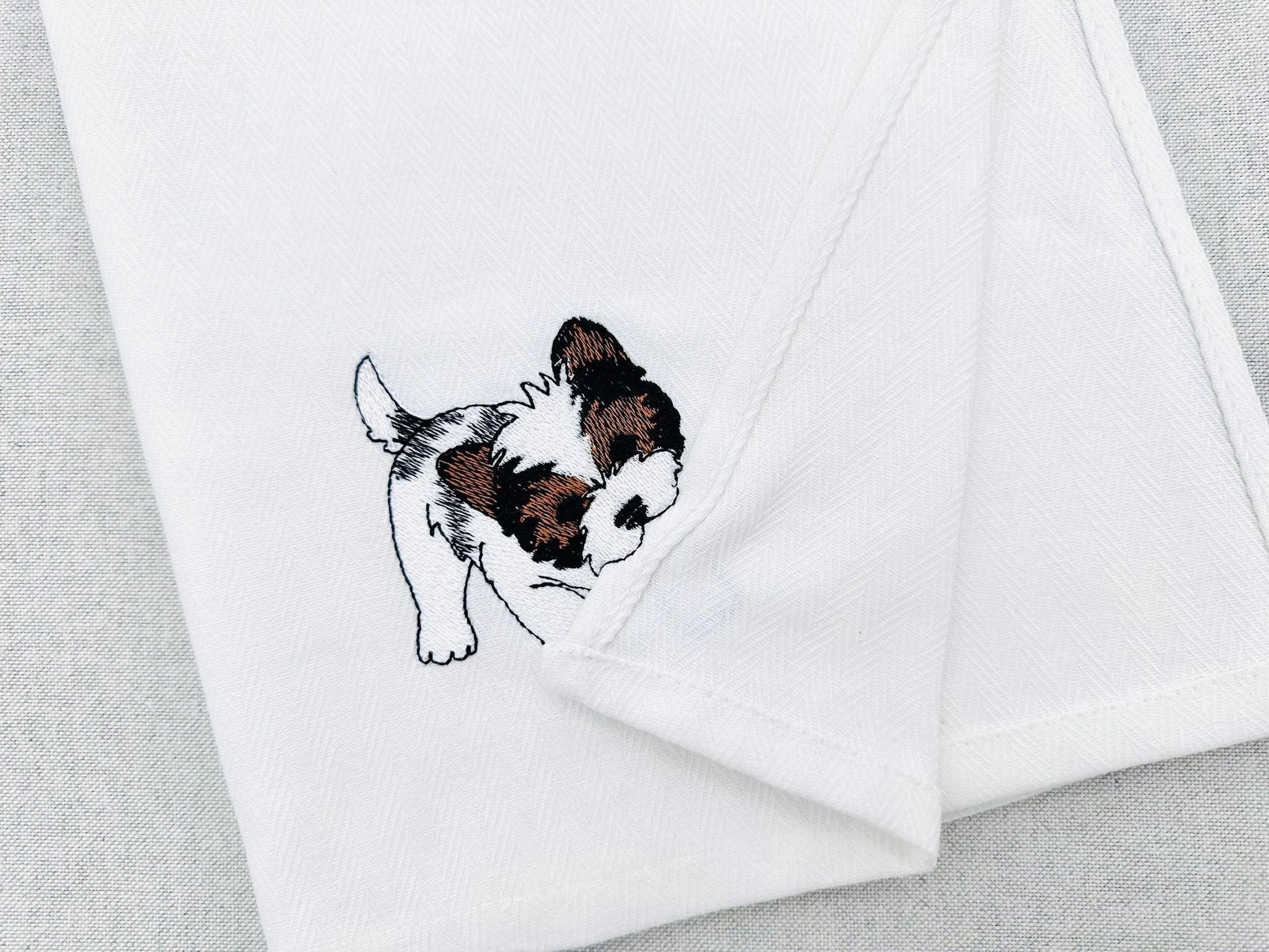 Playing Biewer Terrier Puppy Dog Mama kitchen dish towel pet animal kids machine embroidery designs ITH