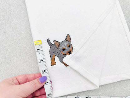 Playing Blue Heeler Puppy Dog Mama kitchen dish towel pet animal kids machine embroidery designs ITH