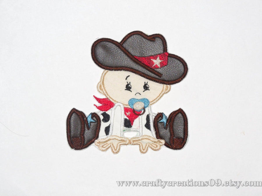 Little Cowboy Baby Applique Embroidery 3.5" 4" 4.5" 5" 6" 7" | PES DST JEF | Artapli