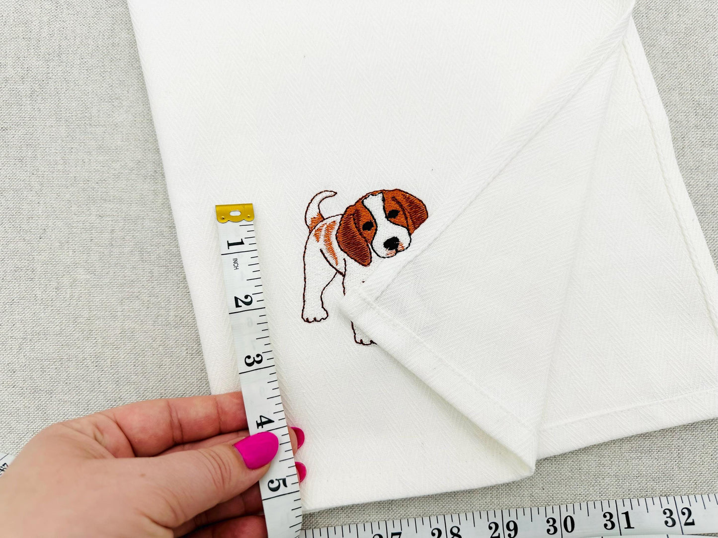 Playing Brittany Spaniel Puppy Dog Mama kitchen dish towel pet animal kids machine embroidery designs ITH
