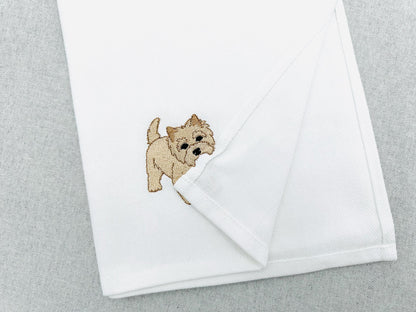 Playing Cairn Terrier Puppy Dog Mama kitchen dish towel pet animal kids machine embroidery designs ITH