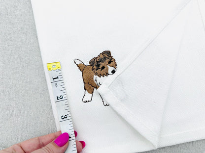 Playing Collie Puppy Dog Mama kitchen dish towel pet animal Thief kids machine embroidery designs ITH