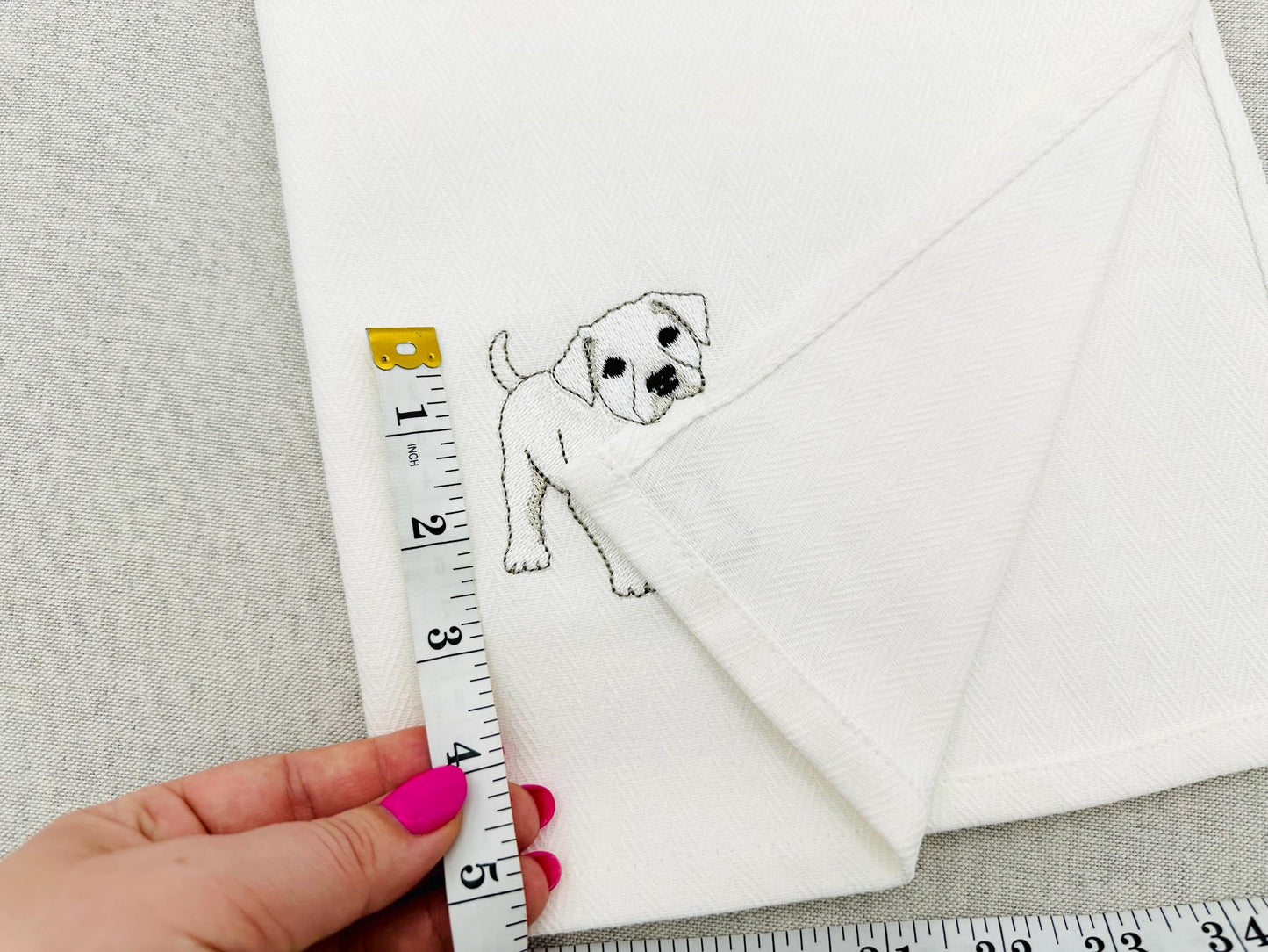 Playing Dogo Argentino Puppy Dog Mama kitchen dish towel pet animal kids machine embroidery designs ITH