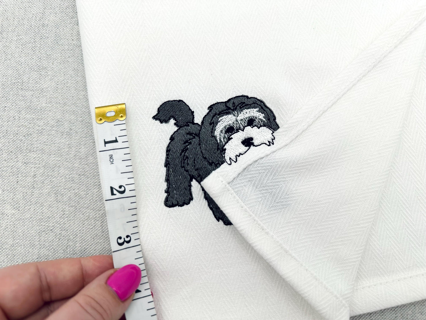 Playing Havanese Havanna Bichon Puppy Dog Mama kitchen dish towel pet animal machine embroidery designs ITH