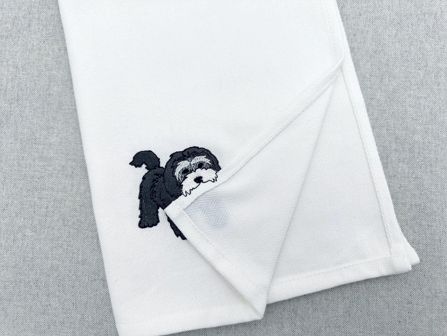Playing Havanese Havanna Bichon Puppy Dog Mama kitchen dish towel pet animal machine embroidery designs ITH