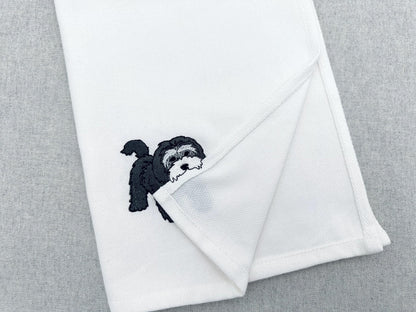 Playing Havanese Havanna Bichon Puppy Dog Mama kitchen dish towel pet animal machine embroidery designs ITH