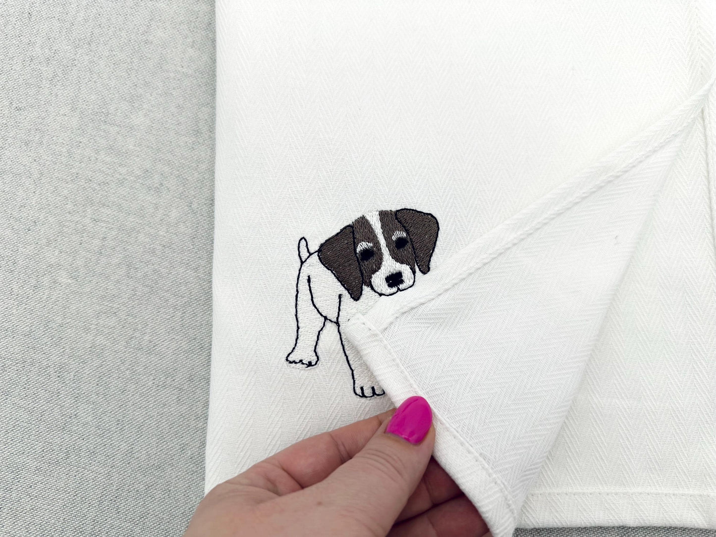 Playing German Shorthaired Pointer Puppy Dog Mama kitchen dish towel pet animal machine embroidery designs ITH