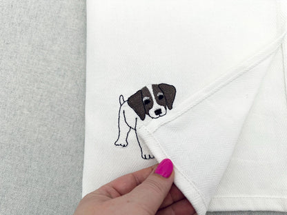 Playing German Shorthaired Pointer Puppy Dog Mama kitchen dish towel pet animal machine embroidery designs ITH