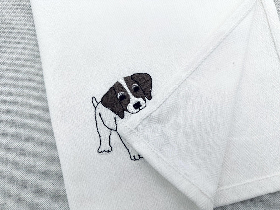 Playing German Shorthaired Pointer Puppy Dog Mama kitchen dish towel pet animal machine embroidery designs ITH