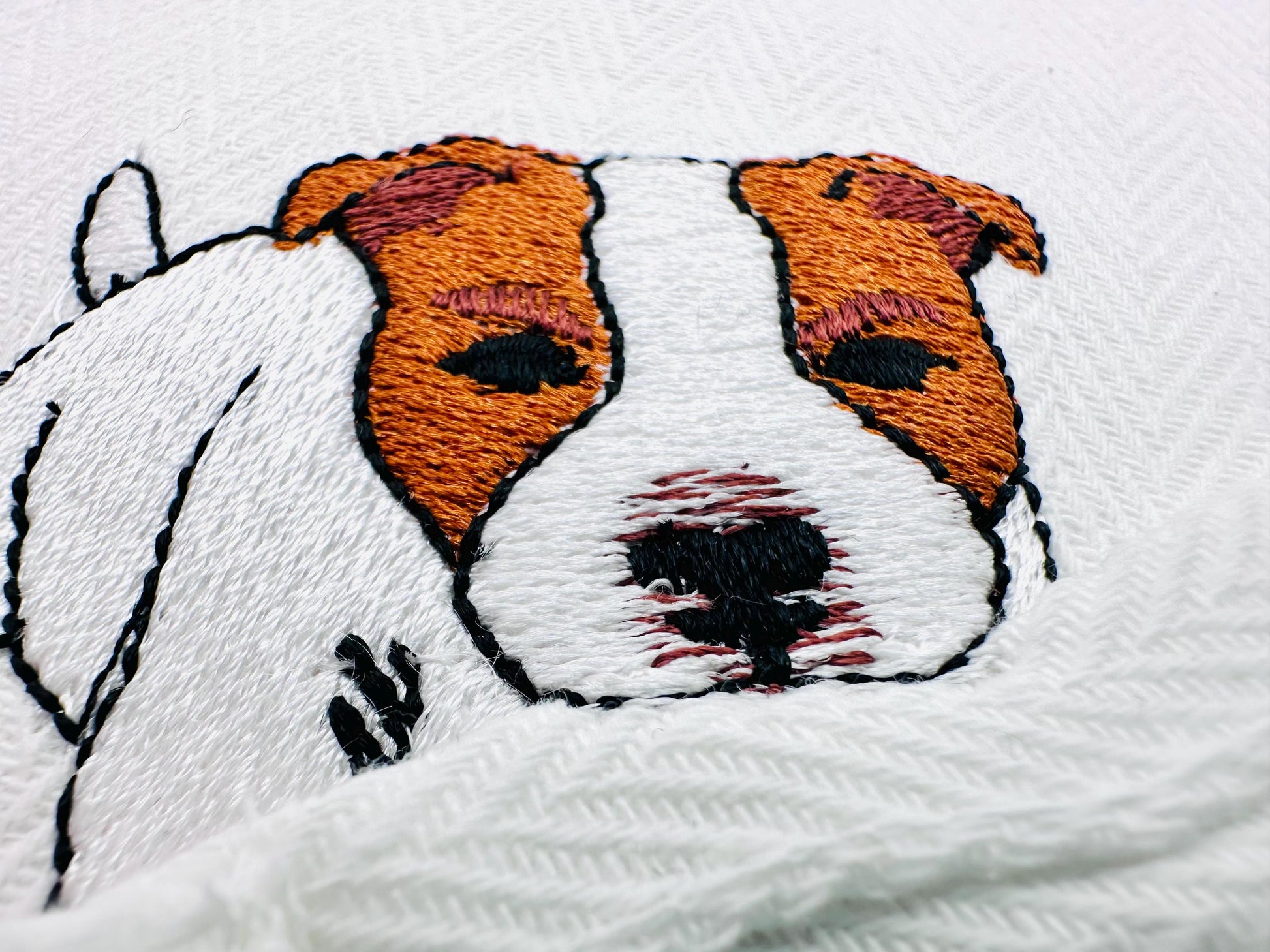 Playing Staffordshire Staffy Stafford Puppy Dog kitchen dish towel animal machine embroidery designs ITH
