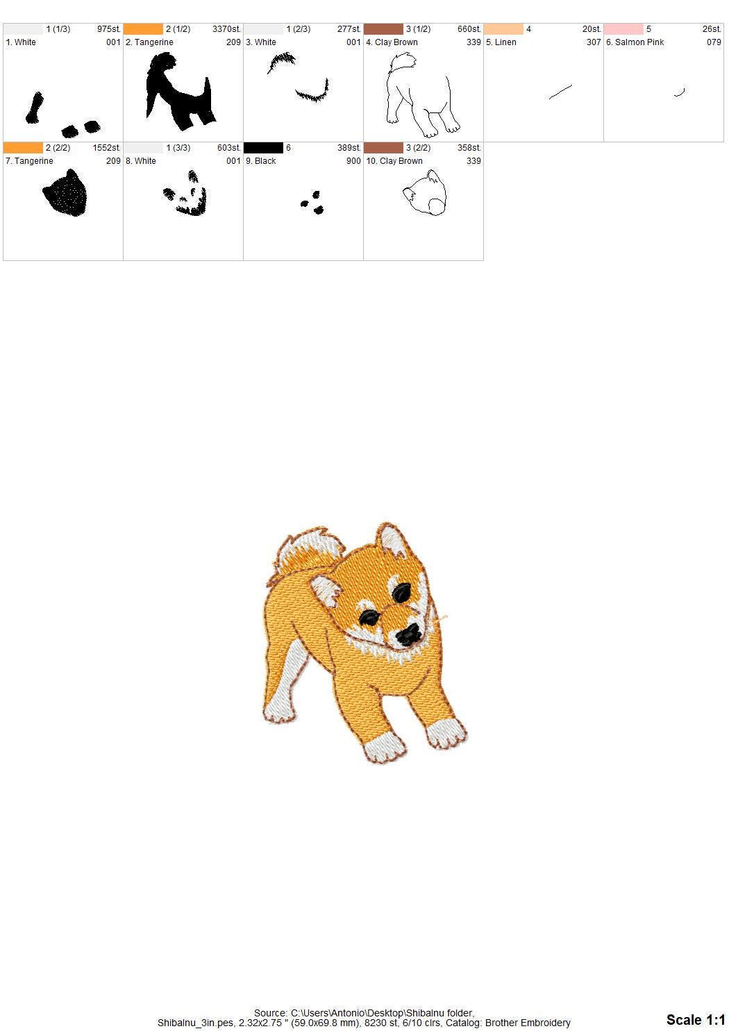 Playing Shiba Inu Puppy Dog Mama kitchen dish towel pet animal Thief kids machine embroidery designs ITH