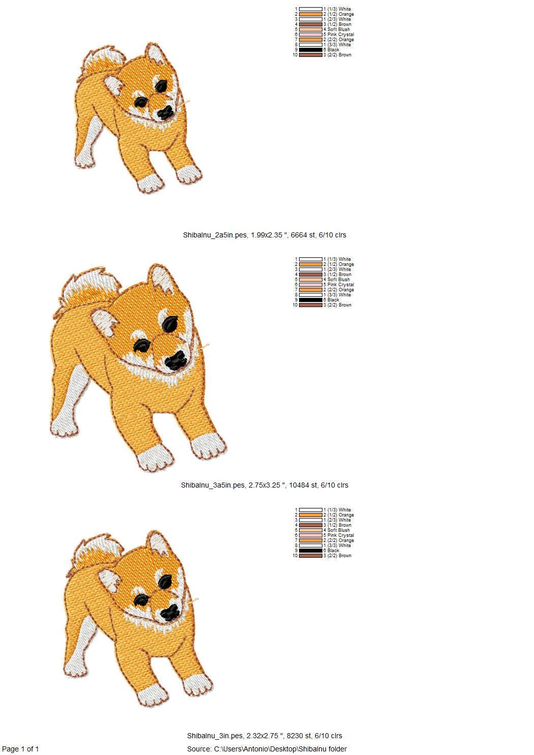 Playing Shiba Inu Puppy Dog Mama kitchen dish towel pet animal Thief kids machine embroidery designs ITH