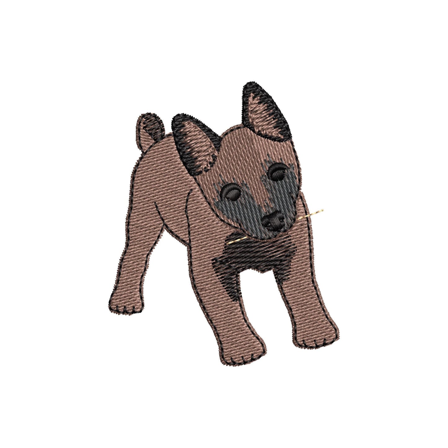 Playing Belgian Malinois Puppy Dog Mama kitchen dish towel pet animal Thief machine embroidery designs ITH
