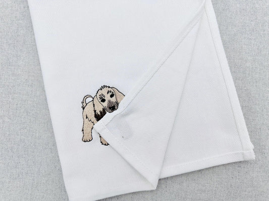 Playing Afghan Hound Puppy Dog Mama kitchen dish towel pet animal machine embroidery designs ITH