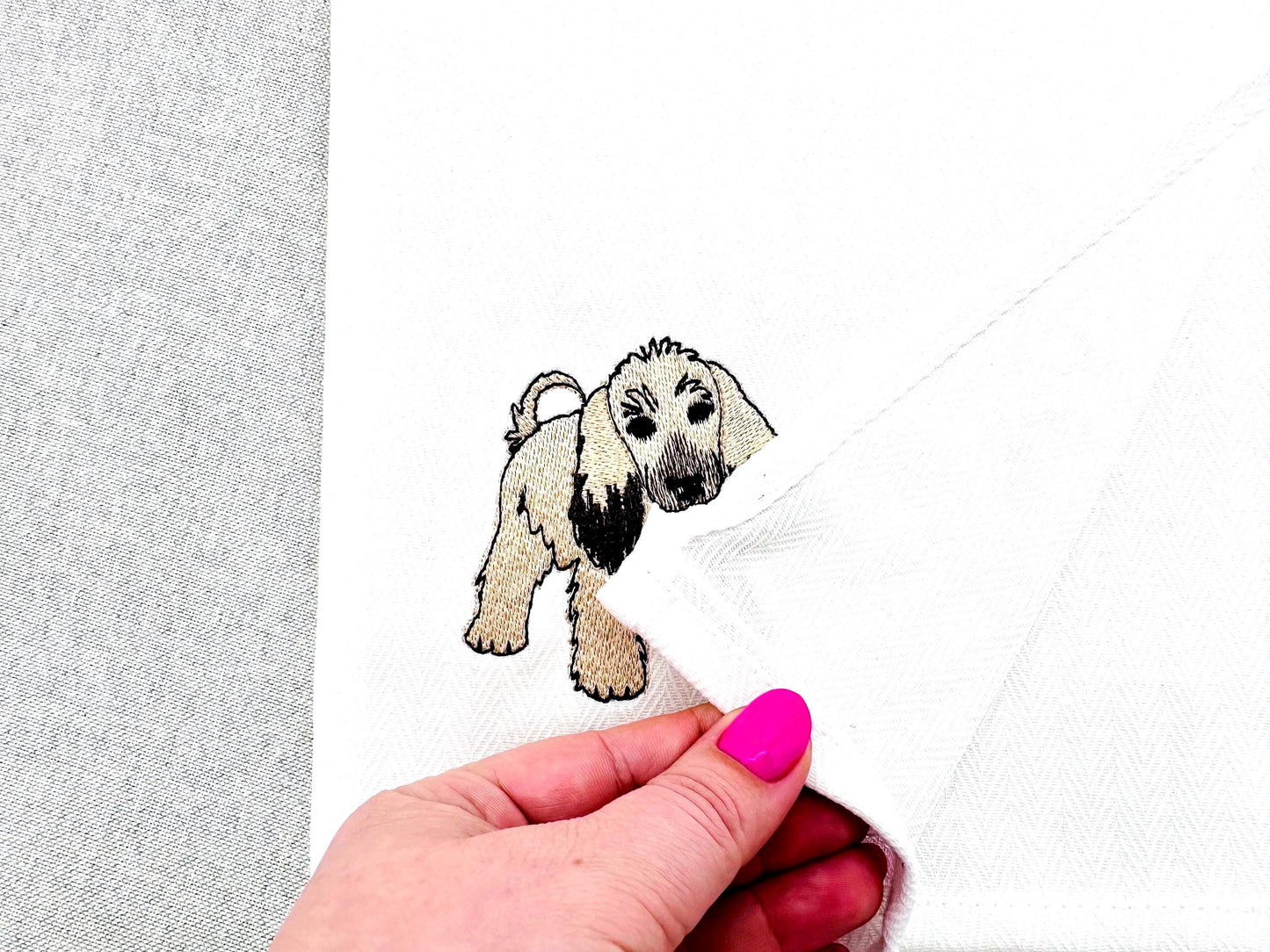 Playing Afghan Hound Puppy Dog Mama kitchen dish towel pet animal machine embroidery designs ITH