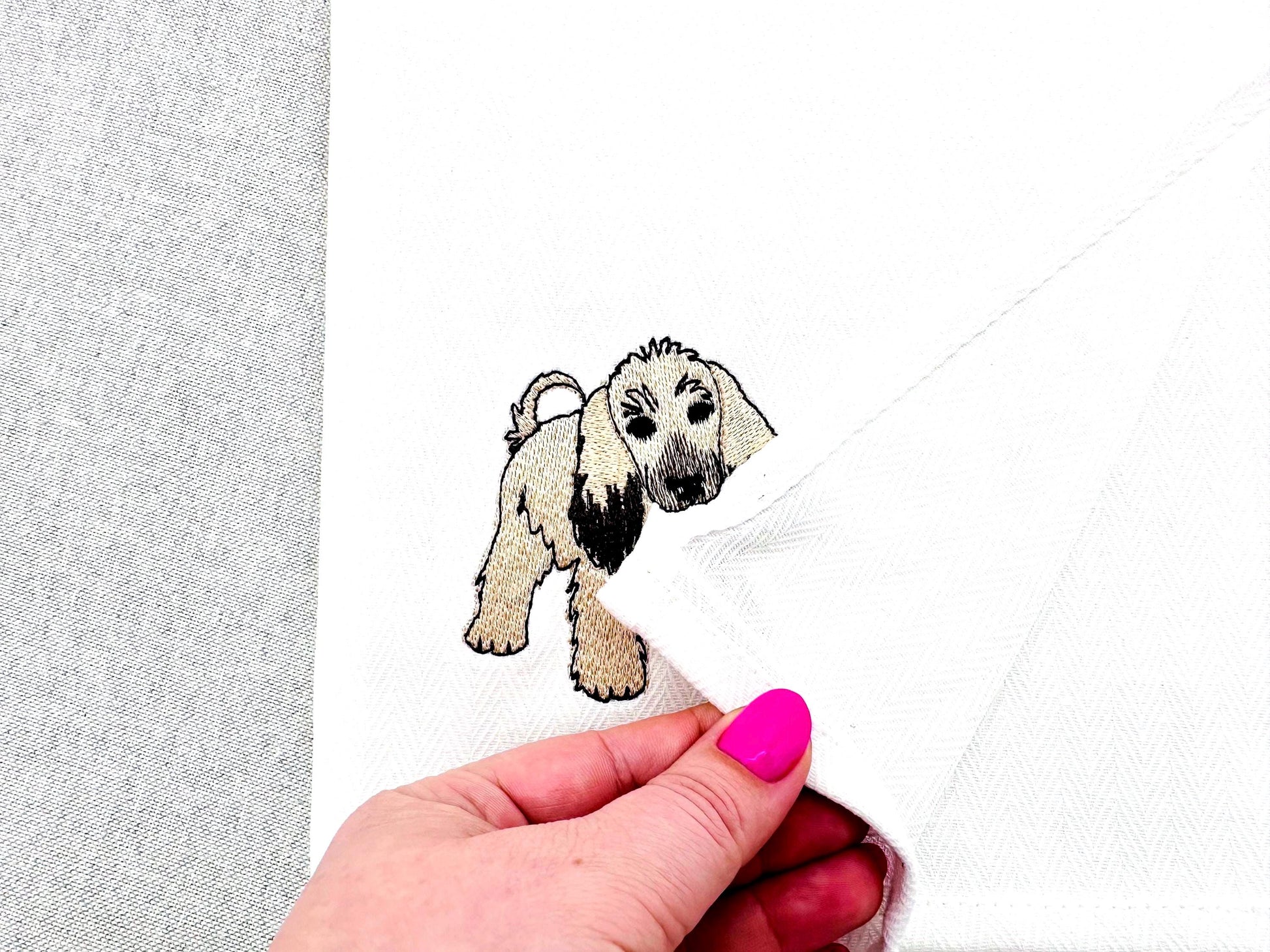 Playing Afghan Hound Puppy Dog Mama kitchen dish towel pet animal machine embroidery designs ITH