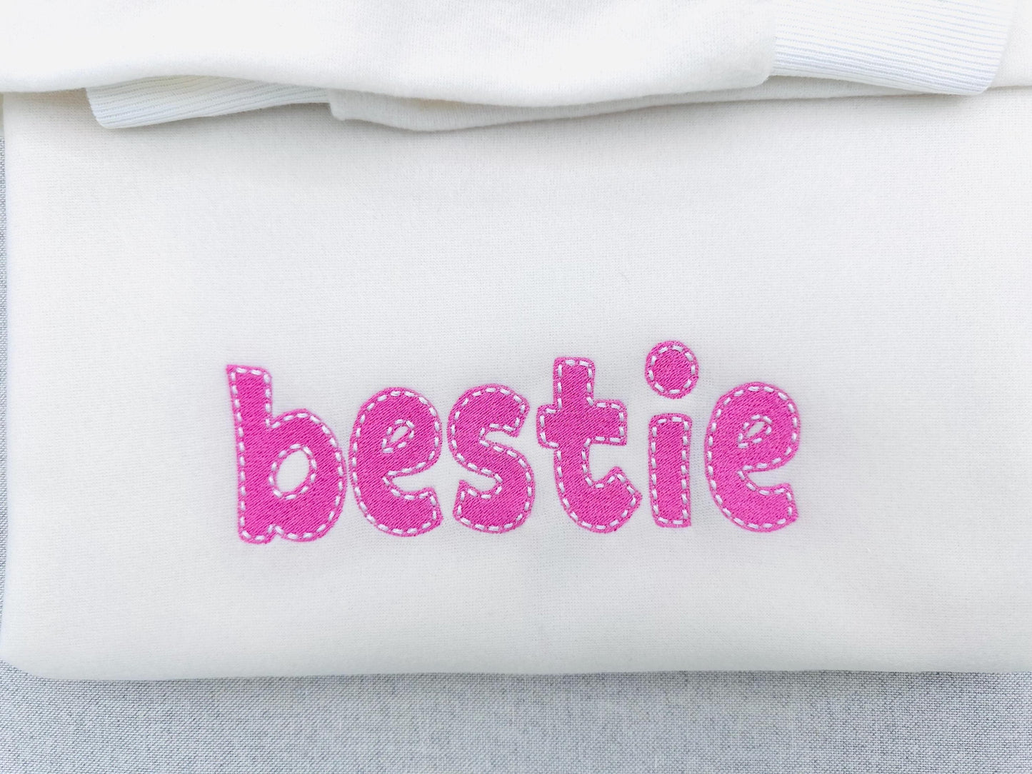 Fill stitch Melany FONT with hand-stitch look top machine embroidery designs kids fancy Alphabet