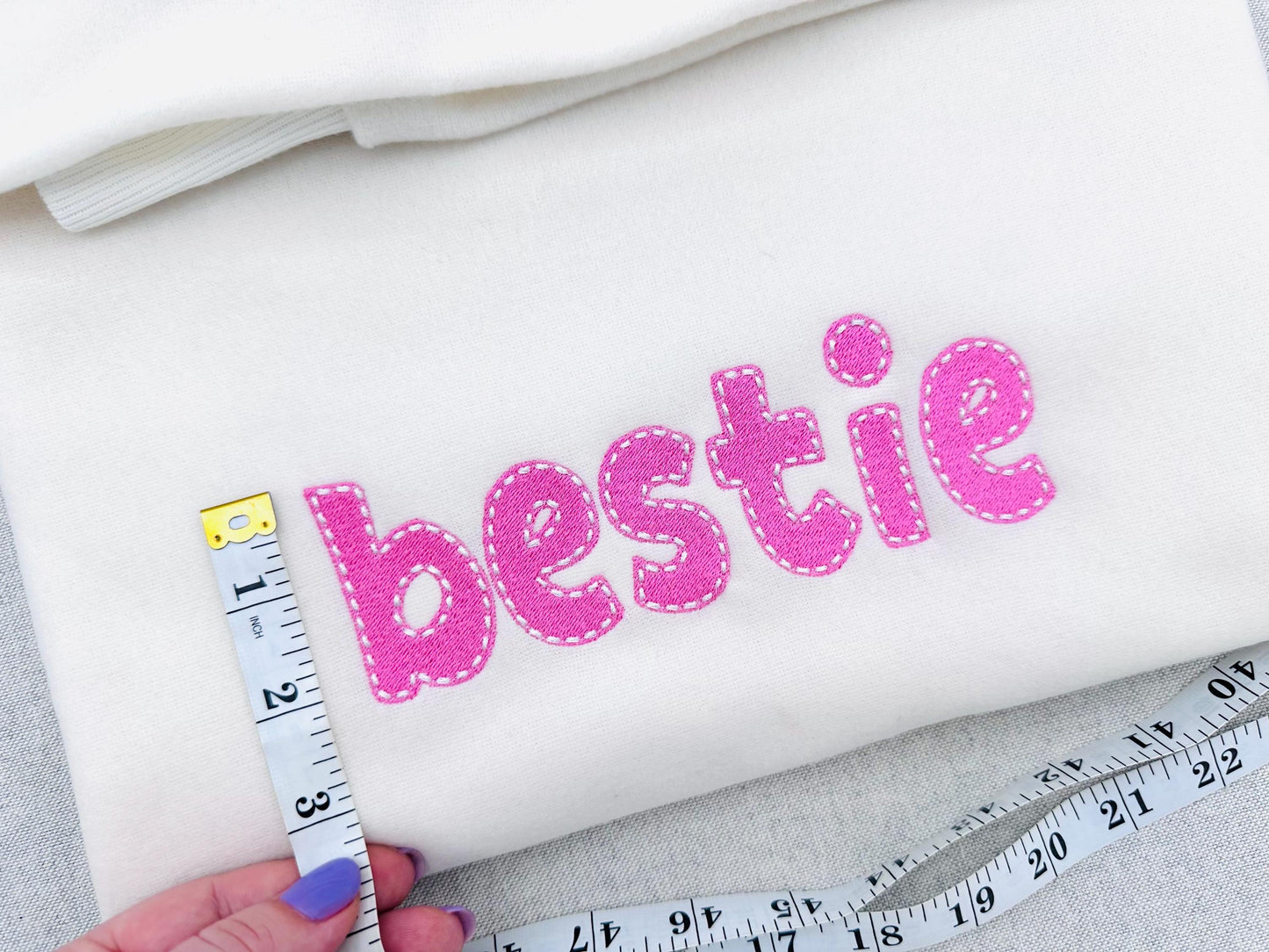 Fill stitch Melany FONT with hand-stitch look top machine embroidery designs kids fancy Alphabet