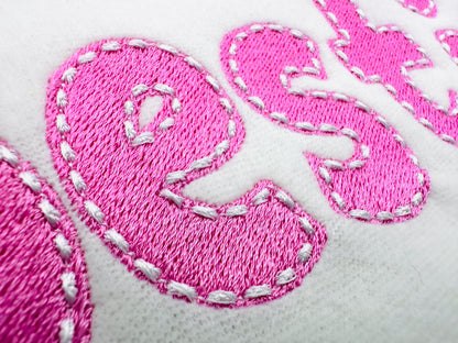 Fill stitch Melany FONT with hand-stitch look top machine embroidery designs kids fancy Alphabet