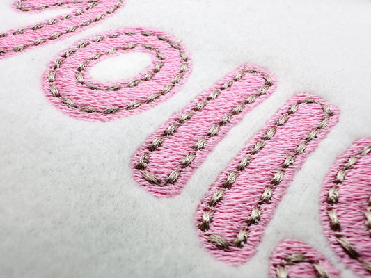 Fill Stitch Font hand-stitch look on top machine embroidery designs rounded letters Alphabet Monogram