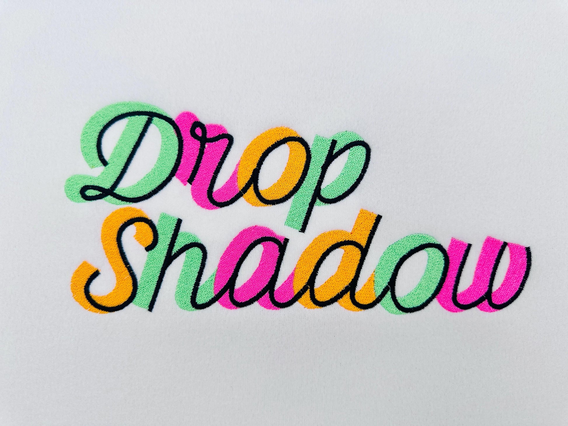 Handwritten Drop Shadow Pop FONT fill stitch double 2 color Alphabet letters Monogram machine embroidery designs