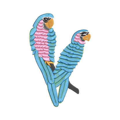 Fringed Fluffy Macaw big Parrot bird fringe chenille special WS thread machine embroidery designs
