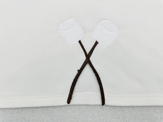Smores Sticks crossing Marshmallow split side seam machine embroidery designs camping kids