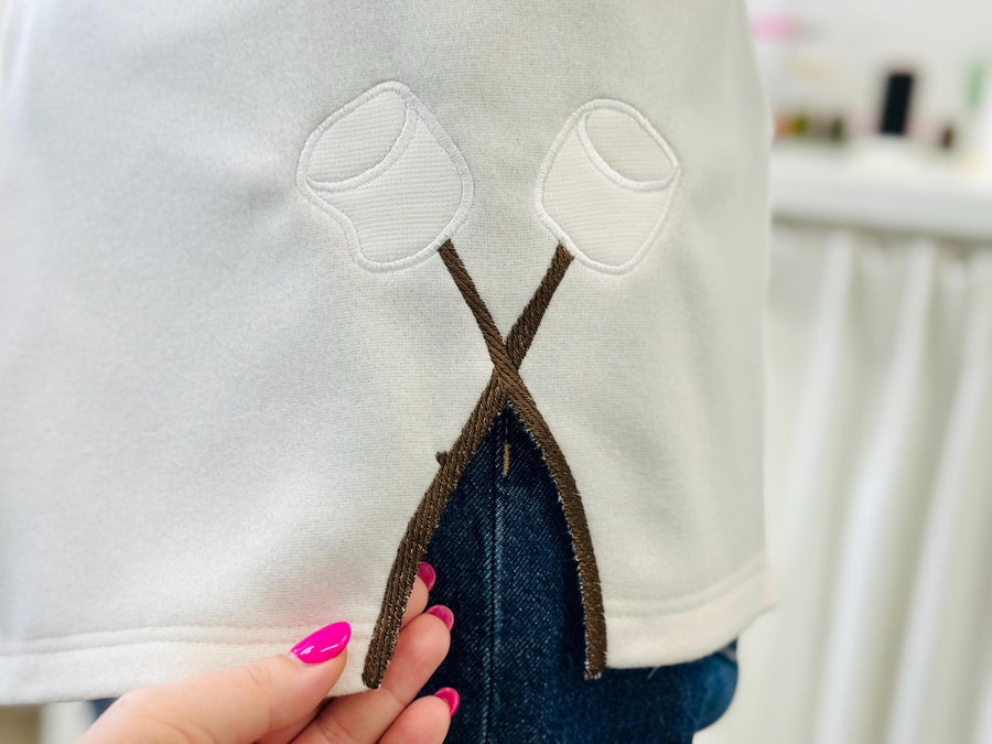 Smores Sticks crossing Marshmallow split side seam machine embroidery designs camping kids