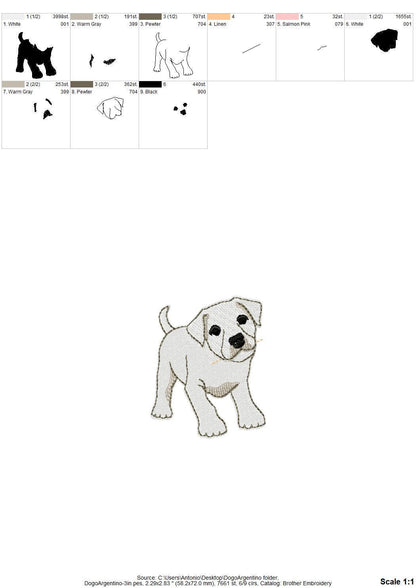 Playing Dogo Argentino Puppy Dog Mama kitchen dish towel pet animal kids machine embroidery designs ITH